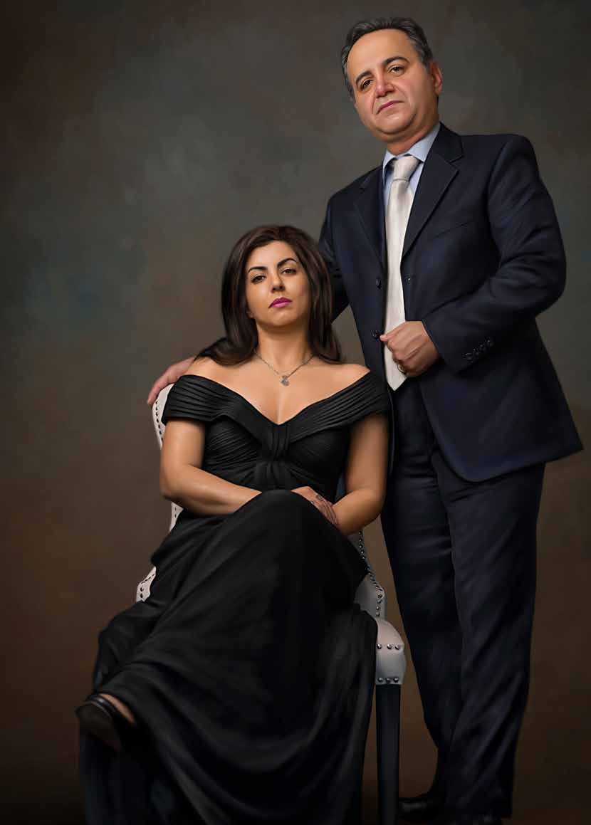 Formal studio portrait of two adults by DNA Premium Portraits